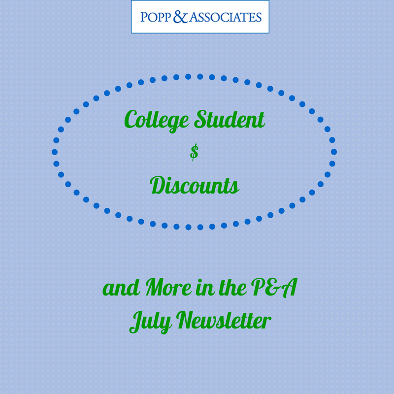College Students Discount July 2014 Newsletter Image